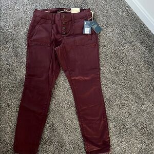 Rich & Royal Burgundy Button-Fly Pants